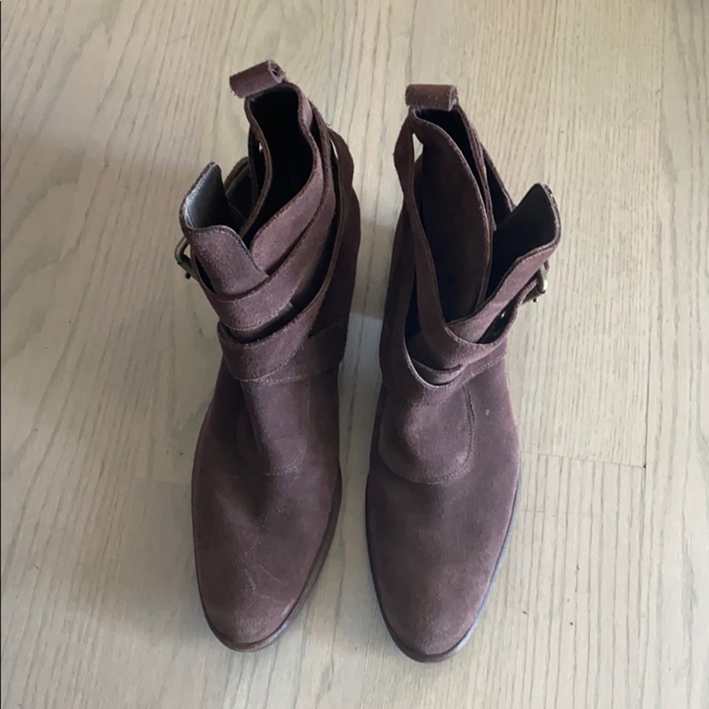 Cole Haan G Series Brown Suede Buckle Boots SZ 10B - Picture 3 of 7